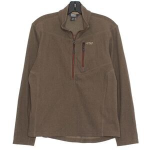 Outdoor Research Pullover Sweater 1/4 Zip Outdoor Gorpcore Brown Medium Flaw